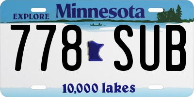 MN license plate 778SUB