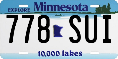 MN license plate 778SUI