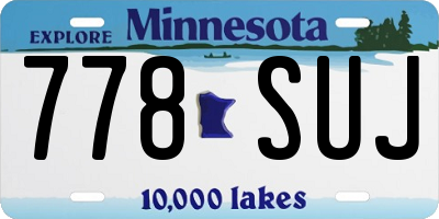 MN license plate 778SUJ
