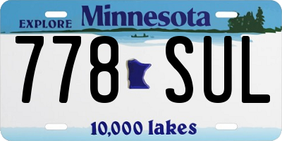 MN license plate 778SUL