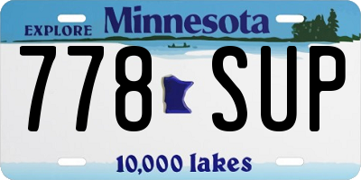 MN license plate 778SUP