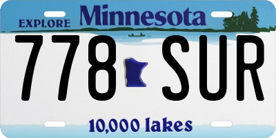 MN license plate 778SUR