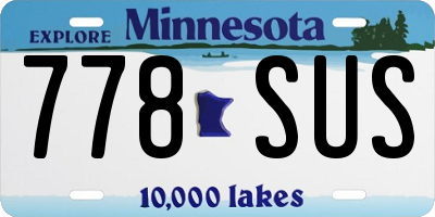 MN license plate 778SUS