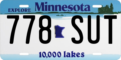 MN license plate 778SUT