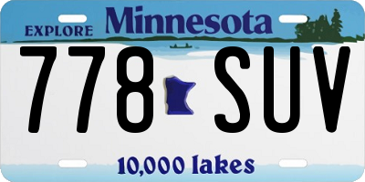 MN license plate 778SUV