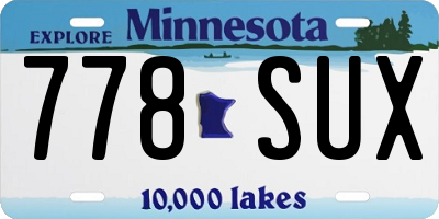 MN license plate 778SUX