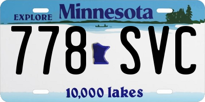 MN license plate 778SVC