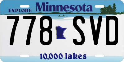 MN license plate 778SVD
