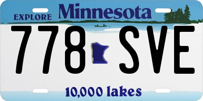 MN license plate 778SVE