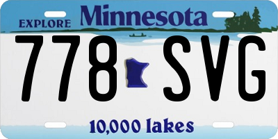 MN license plate 778SVG