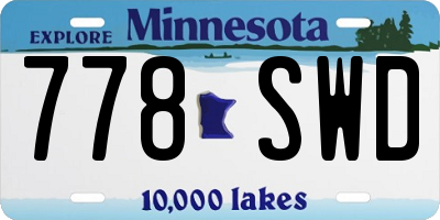 MN license plate 778SWD