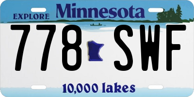 MN license plate 778SWF