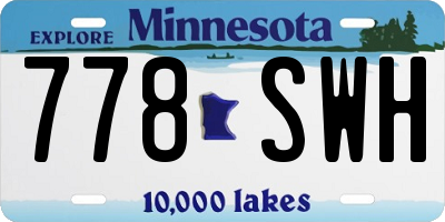 MN license plate 778SWH