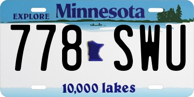 MN license plate 778SWU