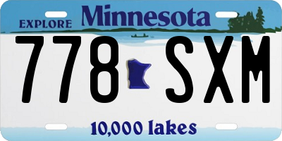 MN license plate 778SXM
