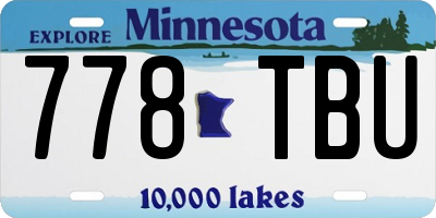MN license plate 778TBU