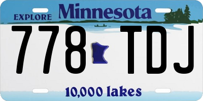 MN license plate 778TDJ