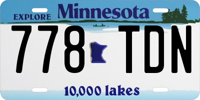 MN license plate 778TDN