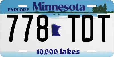 MN license plate 778TDT