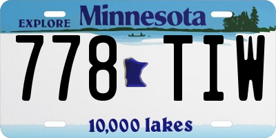 MN license plate 778TIW