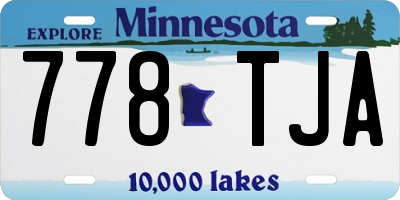 MN license plate 778TJA