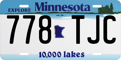 MN license plate 778TJC