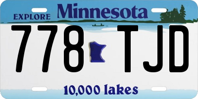 MN license plate 778TJD