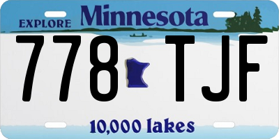 MN license plate 778TJF