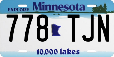 MN license plate 778TJN