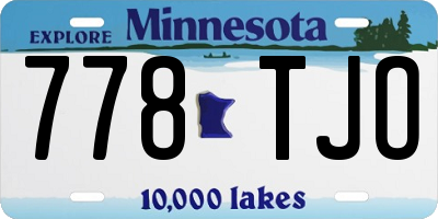 MN license plate 778TJO