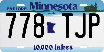 MN license plate 778TJP