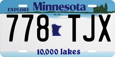 MN license plate 778TJX