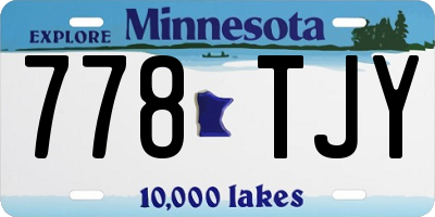 MN license plate 778TJY