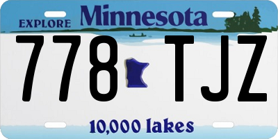 MN license plate 778TJZ