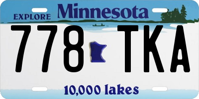 MN license plate 778TKA