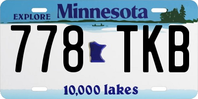 MN license plate 778TKB