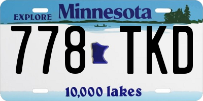 MN license plate 778TKD