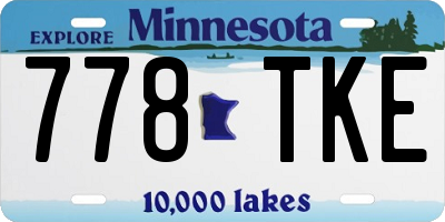 MN license plate 778TKE