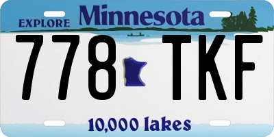 MN license plate 778TKF
