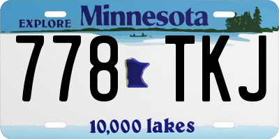 MN license plate 778TKJ