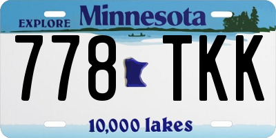MN license plate 778TKK
