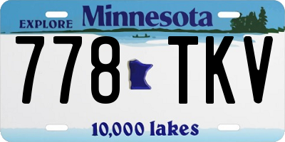 MN license plate 778TKV