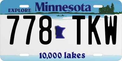 MN license plate 778TKW