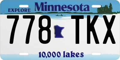 MN license plate 778TKX