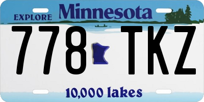 MN license plate 778TKZ