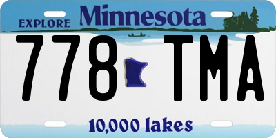 MN license plate 778TMA