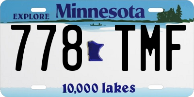 MN license plate 778TMF