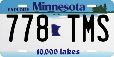 MN license plate 778TMS
