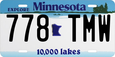 MN license plate 778TMW