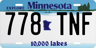 MN license plate 778TNF